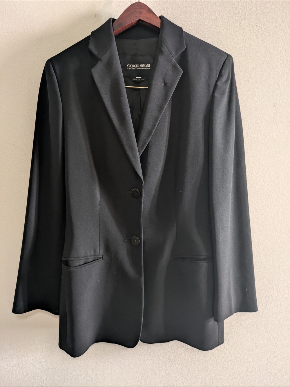 Giorgio Armani Classic Black Women's 2 Piece Blazer Skirt Set